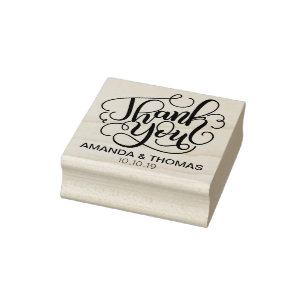 Thank you stamp - Wedding + Engagement party favou