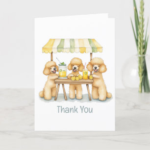 Thank You Standard Poodle Dogs Lemonade Stand Card