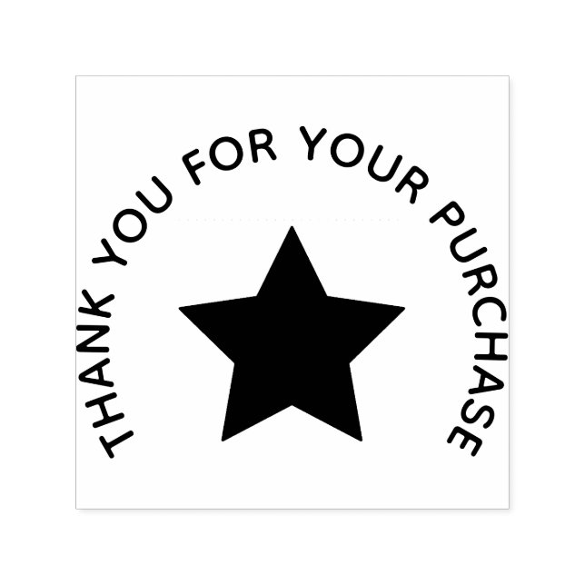 “Thank You” Star Accent Rubber Stamp (Design)