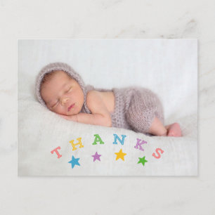 Thank You Stars Baby Birth Announcement Postcard
