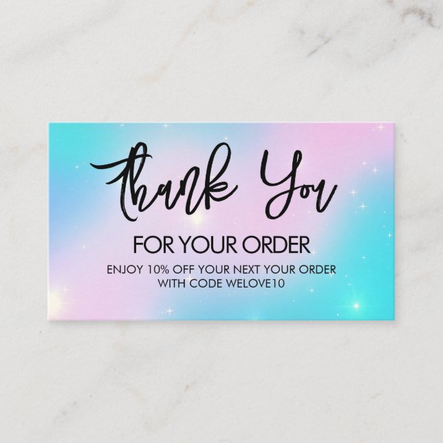 Thank you Stars Trendy Business Card (Front)
