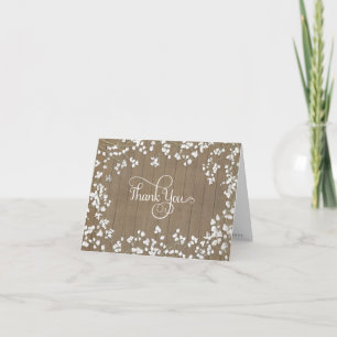 Thank You Stationery Baby's Breath Rustic Country Card