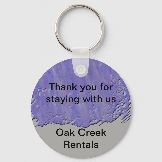 Thank You Staying With Us House Rental Guest Key Keychain (Front)