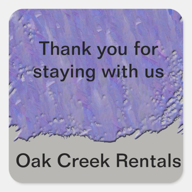 Thank You Staying with Us House Rental Guest Square Sticker (Front)