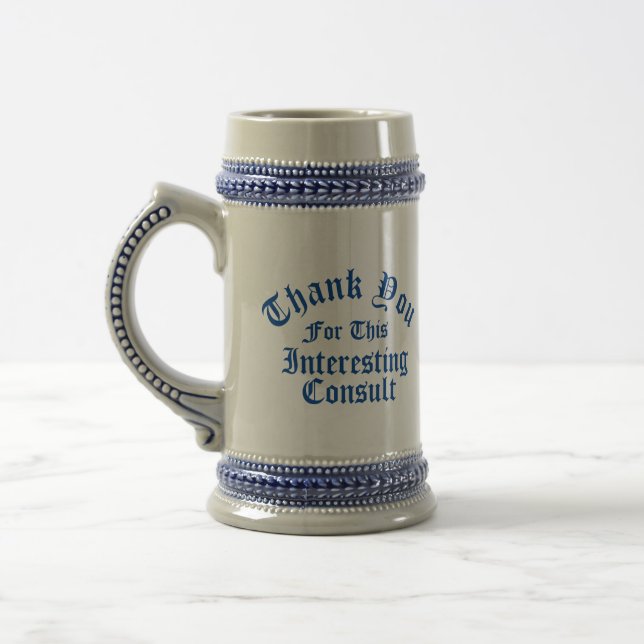 Thank You Stein, 22 oz beer stein (Left)