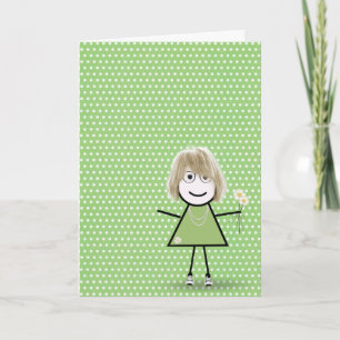Thank You Stick Girl with Daisies