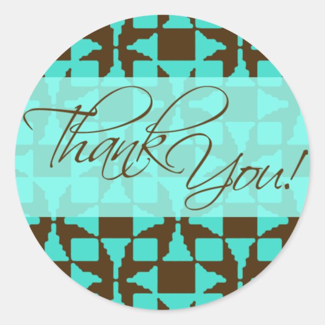 Thank You Sticker (Birini: aqua/brown) (Front)