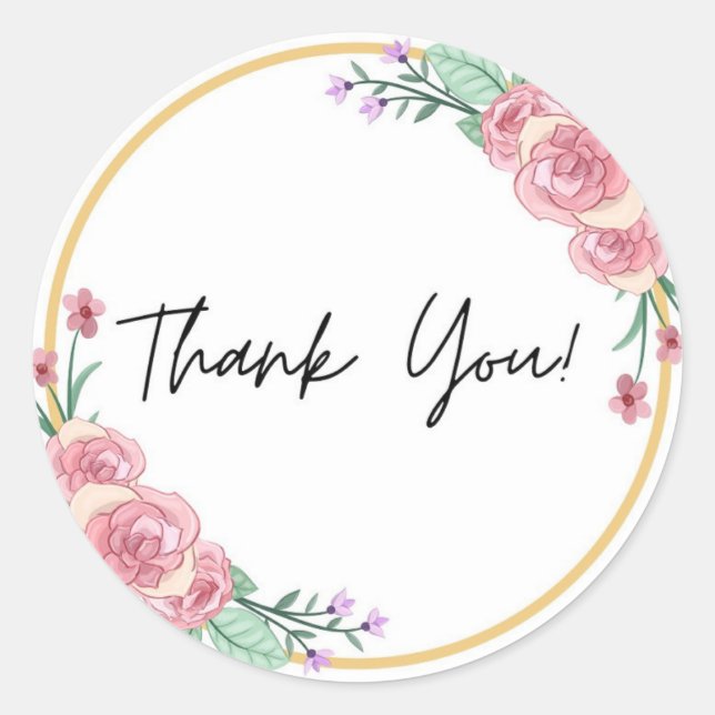 Thank you sticker flower theme (Front)