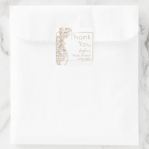 Thank You sticker for bride shower.
