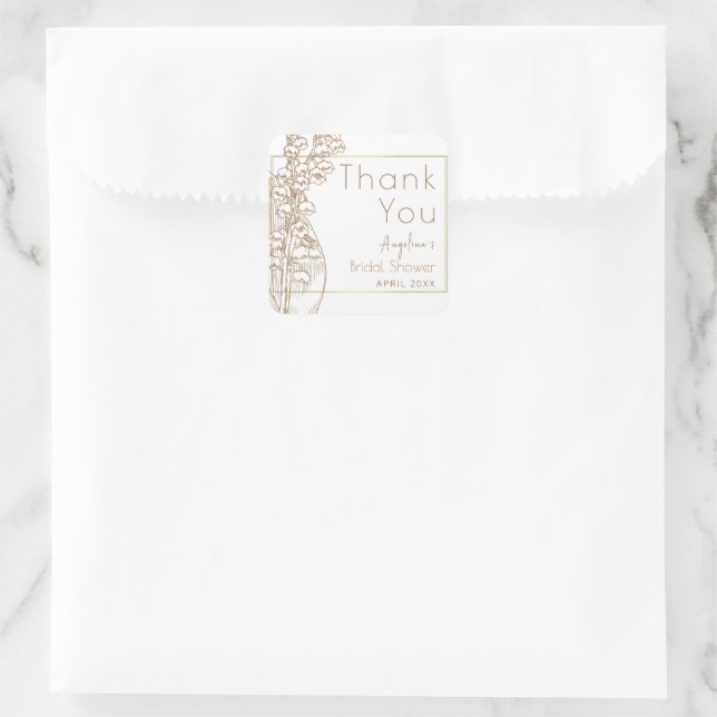 Thank You sticker for bride shower. (Bag)