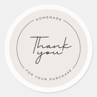 Thank You Sticker - Homemade