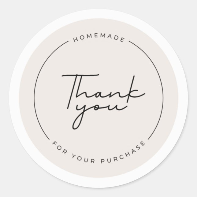 Thank You Sticker - Homemade (Front)