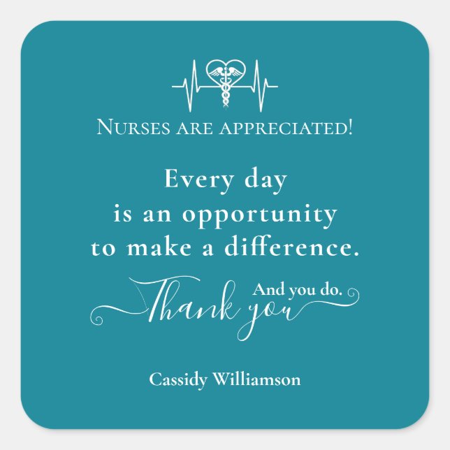 Thank You Sticker Patient to Nurse Personalized (Front)