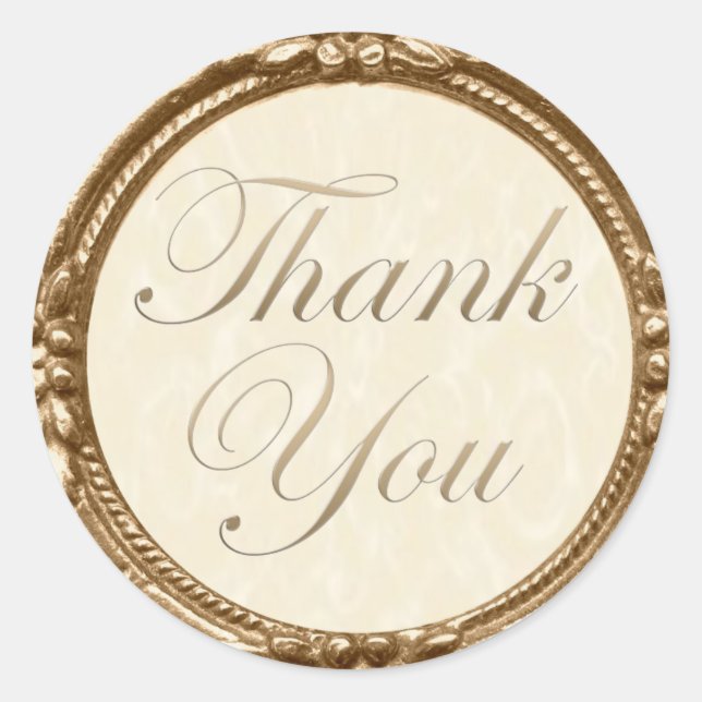 Thank You Sticker/Seal Classic Round Sticker (Front)