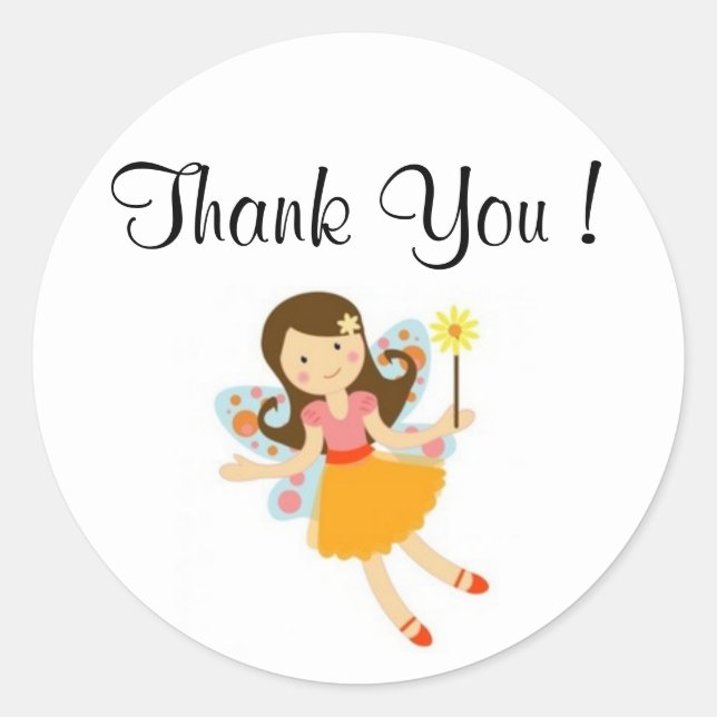 thank you sticker with fairy (Front)