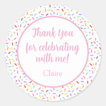 Thank You Sticker with Sprinkles