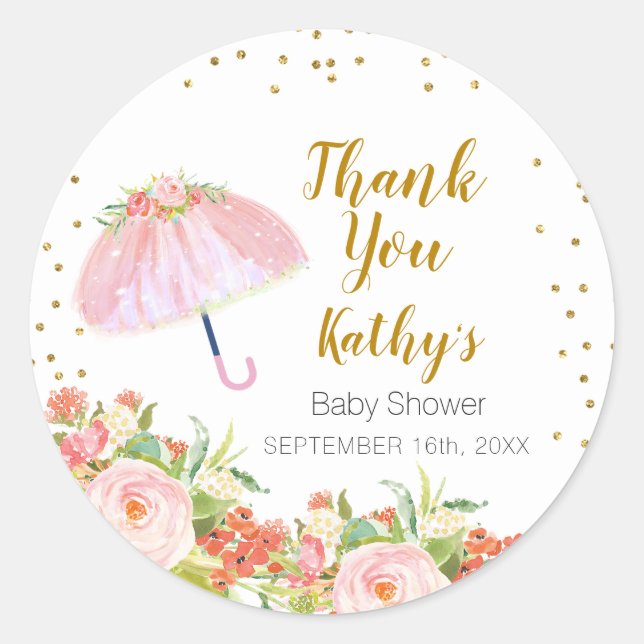 Thank You Stickers April Showers Bring May Flowers (Front)