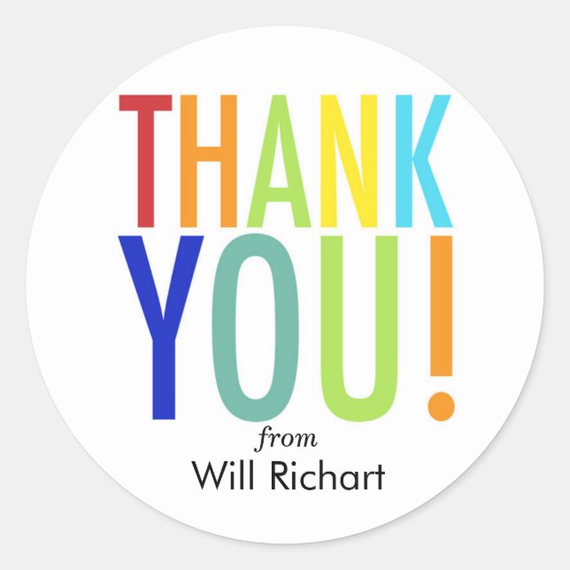 Thank you stickers customizable gift tags (Front)
