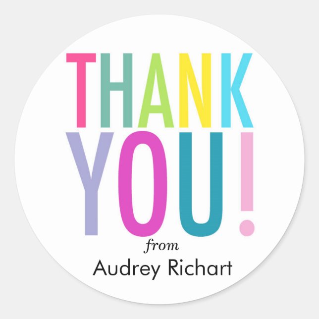 Thank you stickers customizable gift tags (Front)
