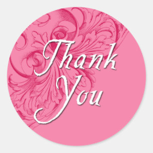 Thank You Stickers in Pink