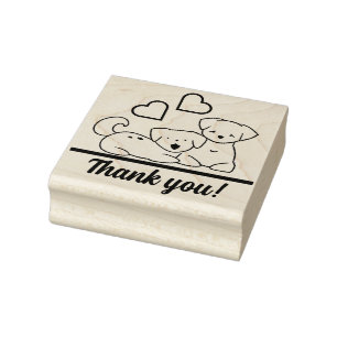 Thank You stickers, puppy, dog Rubber Stamp
