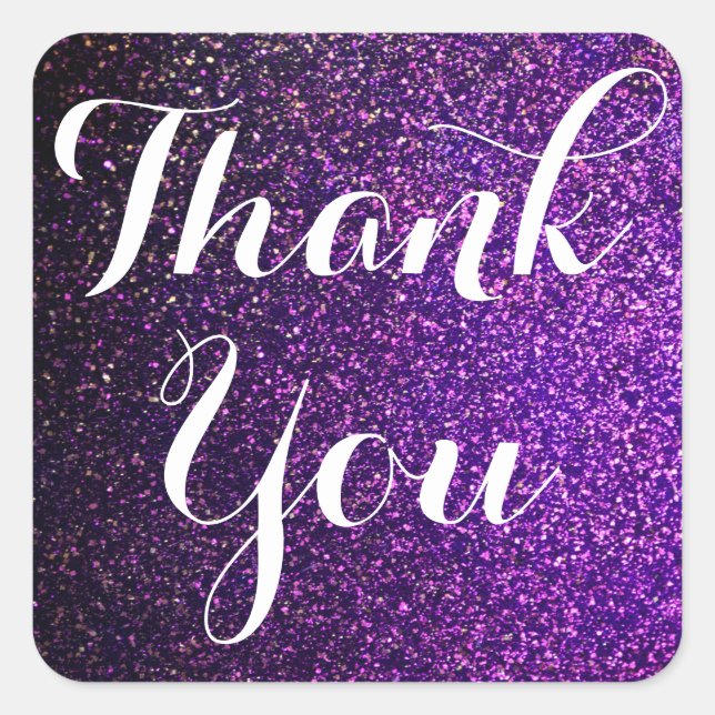 thank you stickers purple glitter (Front)