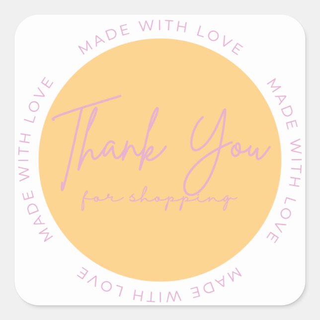 Thank You Stickers  Sqaure (Front)