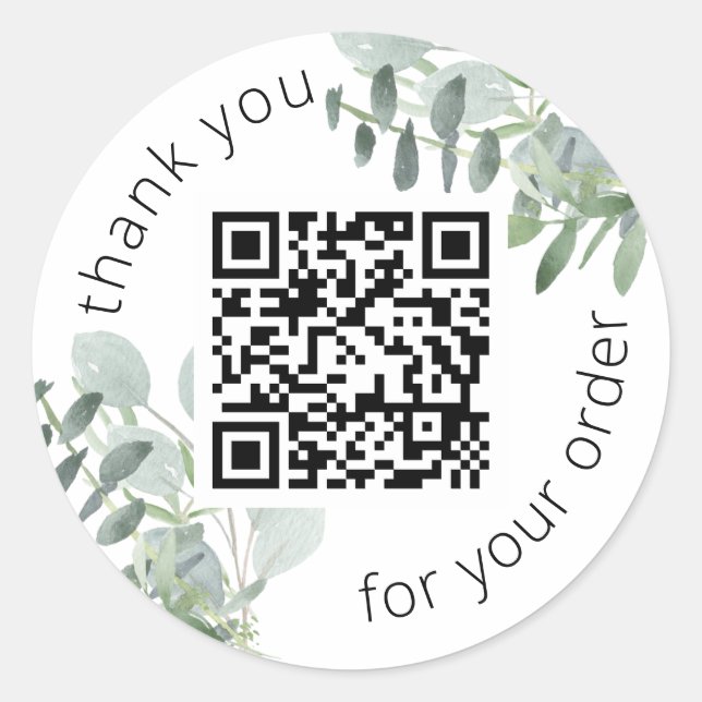 Thank you Stickers with Custom QR Code (Front)