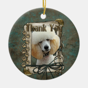 Thank You - Stone Paws - Poodle - Apricot Ceramic Ornament