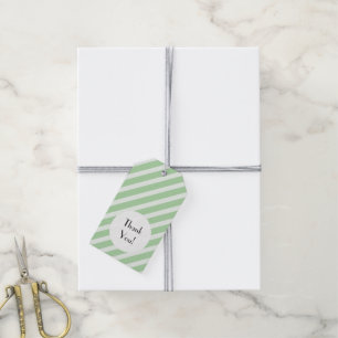 Thank You - Stripes (Parallel Lines) - Green Gift Tags