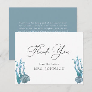 Thank You Stylish Nautical Shell Bridal Shower