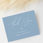 Thank You Stylish Something Blue Bridal Shower<br><div class="desc">This elegant thank you card would make a wonderful addition to your bridal shower celebration! Easily add your own details by clicking on the "personalize" option.</div>