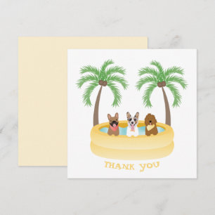 Thank You Summer Dogs Swimming Pool Card