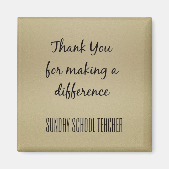 Thank You Sunday School Teacher Magnet (Front)