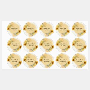 Thank you sunflower Labels
