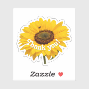 Thank you sunflower yellow blossom sticker