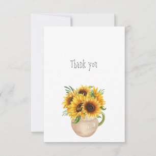 Thank you Sunflowers Watercolor Design Card