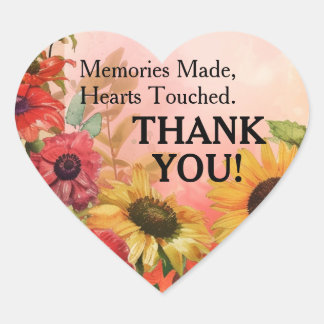🌻Thank you Sunny Petals & Scarlet Blooms Heart Sticker