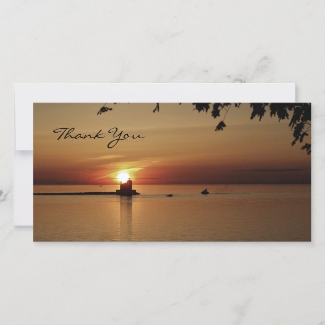 Thank You Sunset Lighthouse Card (Front)