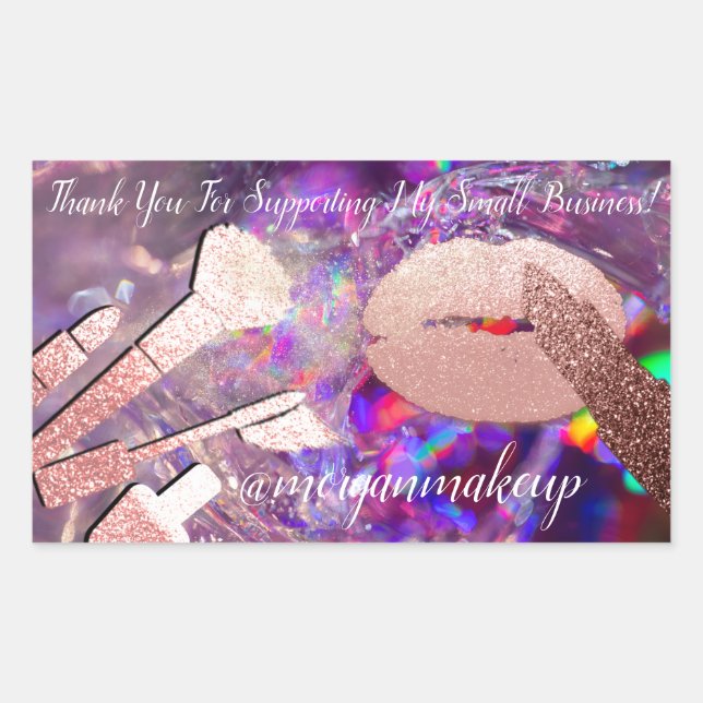 Thank You Support Business Makeup Lip Purple Insta Sticker (Front)