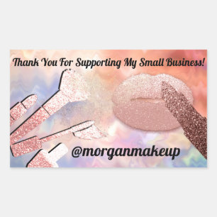 Thank You Support Business Makeup Lip Rose Blush Sticker