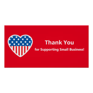 Thank You Support Small Business Patriotic Poster