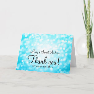 Thank You Sweet 16 Turquoise Glitter Lights