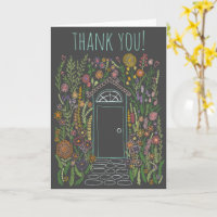 THANK YOU Sweet Garden Door Colourful Doodle