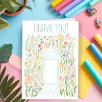 THANK YOU Sweet Garden Door Colourful Doodle