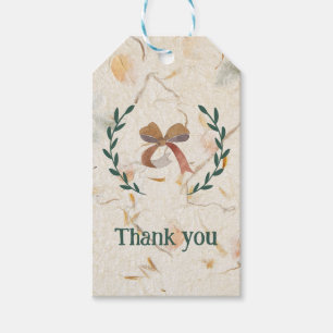 Thank you Sweet watercolor floral background Kraft Gift Tags