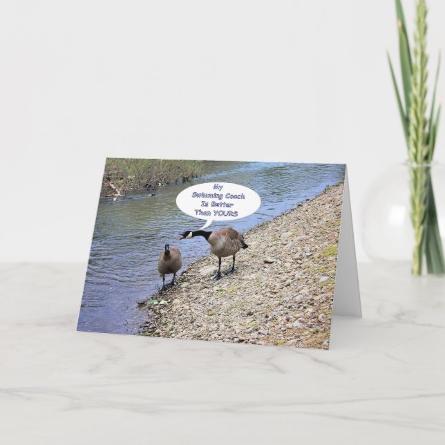 Thank you, Swim Coach, comical You Card (Front)