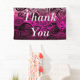 Thank You Swirls Pink Banner