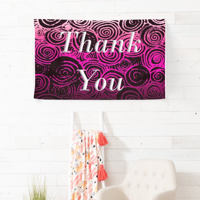 Thank You Swirls Pink Banner (Insitu)