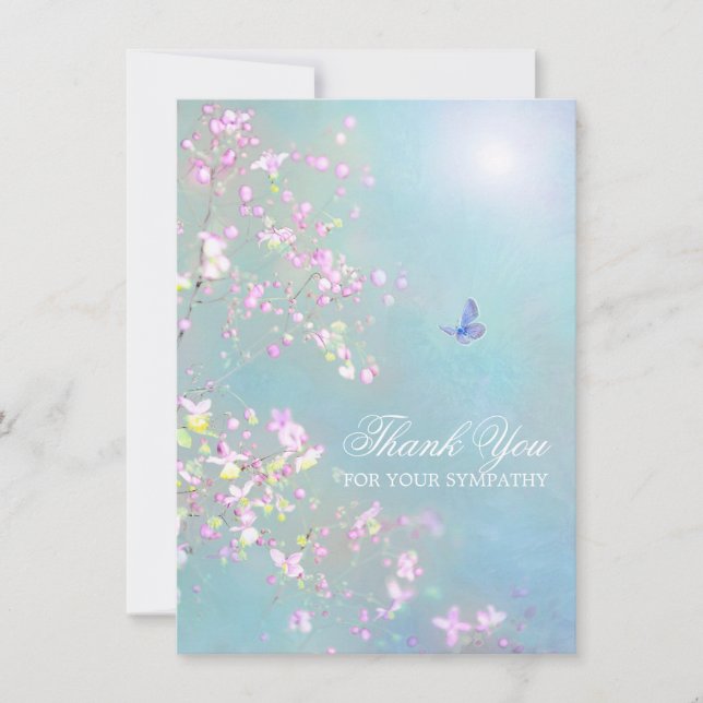 Thank You Sympathy Funeral Butterfly PHOTO (Front)